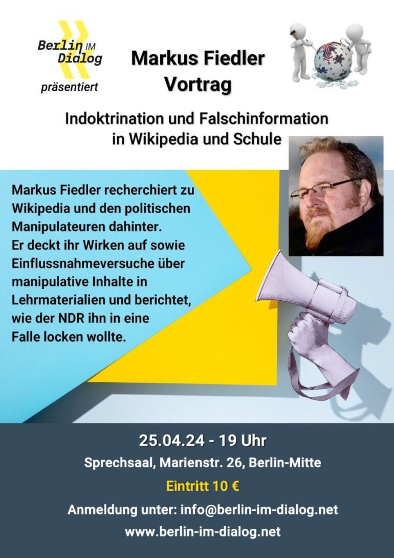 Markus Fiedler – Indoktrination und Falschinformation in Wikipedia und Schule